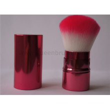 Metal Hand Tool Synthetic Hair Red Retractable Blush Brush Makeup